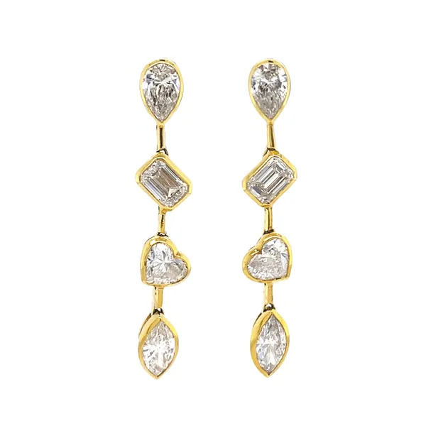 18K Yellow Gold Diamond Earrings