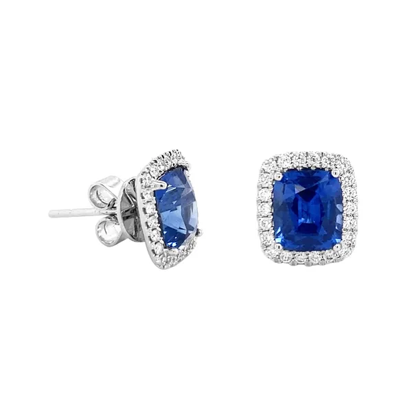 18K White Gold Sapphire Earrings