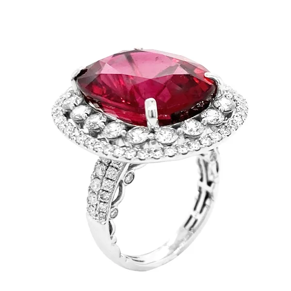 18K White Gold Rubellite Ring