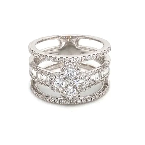 18K White Gold Diamond Band