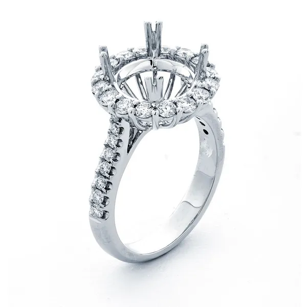 18K White Gold Semi Mount Ring