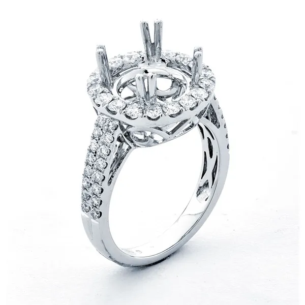 18K White Gold Semi Mount Ring