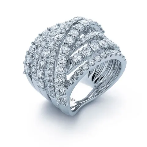 18K White Gold Diamond Band