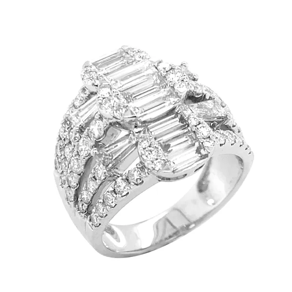 18K White Gold Diamond Band
