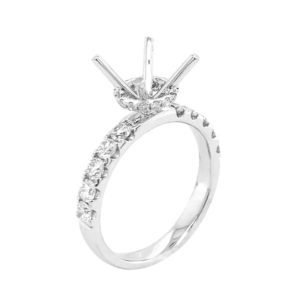 18K White Gold Semi Mount Ring