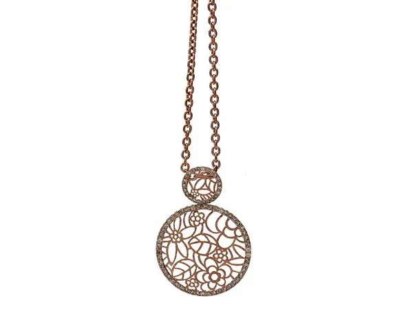 18K Rose Gold Brown Diamond Necklace