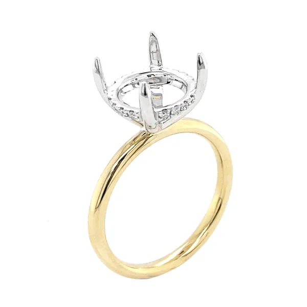 18K Yellow Gold Semi Mount Ring
