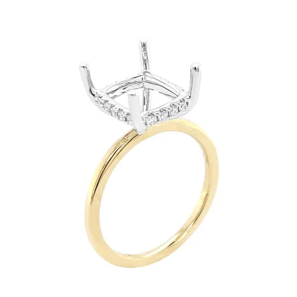 18K Two-Tone Gold Semi Mount Ring