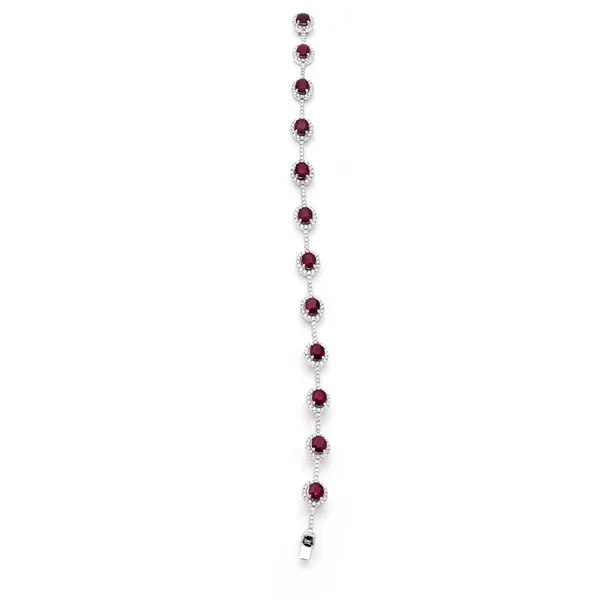 18K White Gold Ruby Bracelet