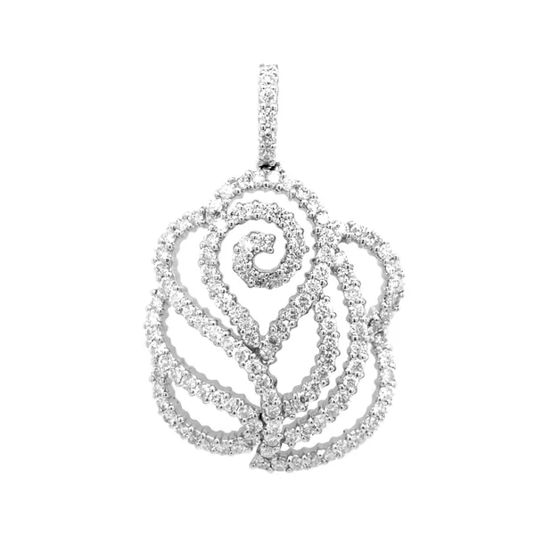 18K White Gold Diamond Flower Pendant
