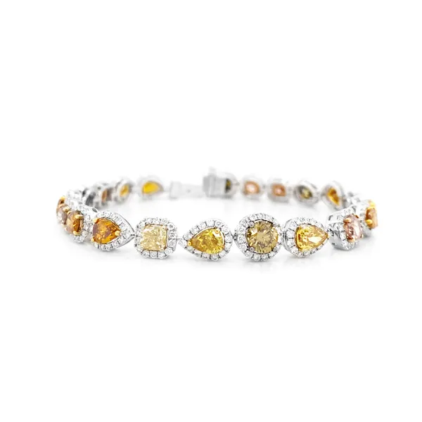 18K Tri-Color Gold Fancy Diamond Bracelet