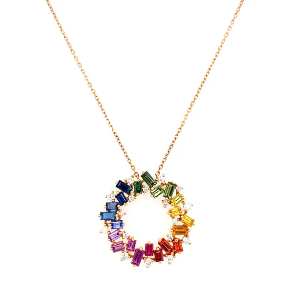 18K White Gold Sapphire Necklace