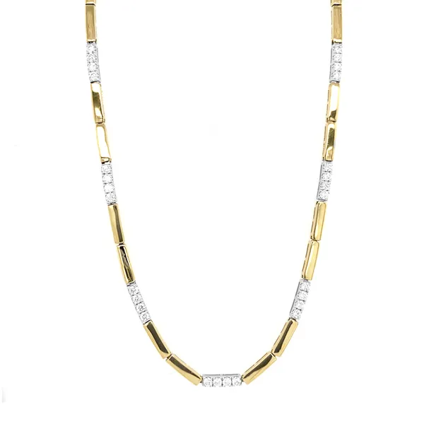 18K Two-Tone Gold Diamond Necklace