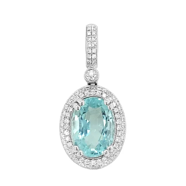 18K White Gold Aquamarine Pendant