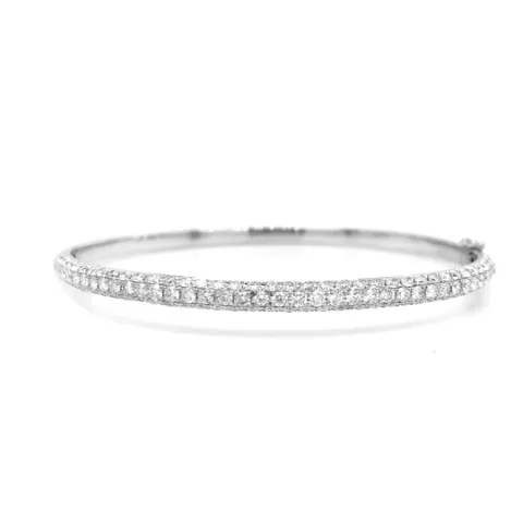 18K White Gold Diamond Bangle