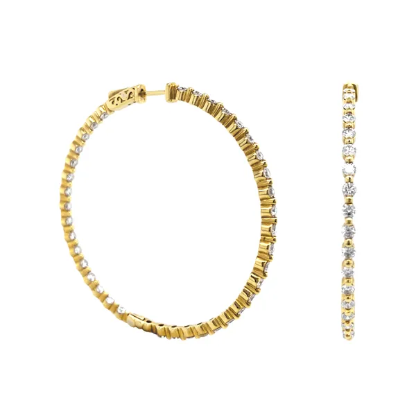 18K Yellow Gold Hoop Earrings