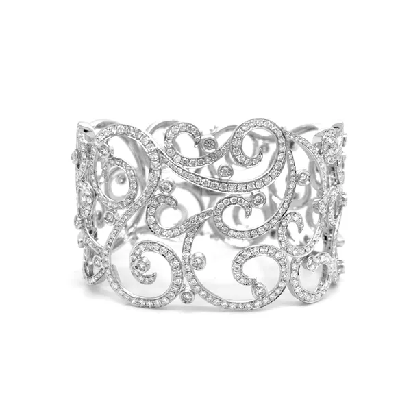 18K White Gold Diamond Bangle