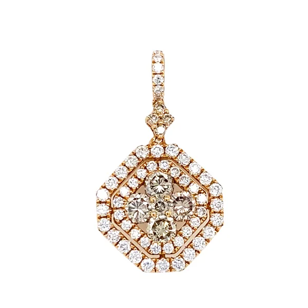 18K White Gold Brown Diamond Pendant
