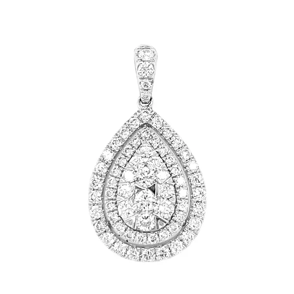 18K White Gold Diamond Pendant