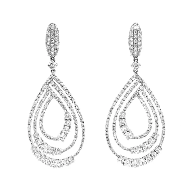 18K White Gold Diamond Earrings