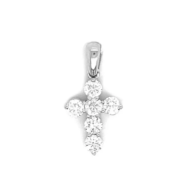 18K White Gold Diamond Cross Pendant