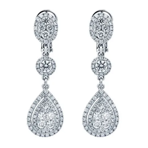18K White Gold Diamond Earrings
