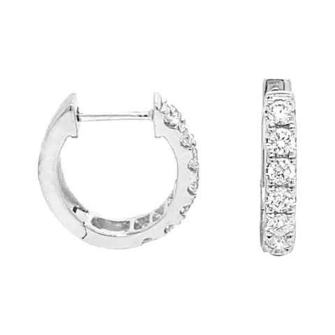 18K White Gold Diamond Huggie Earrings