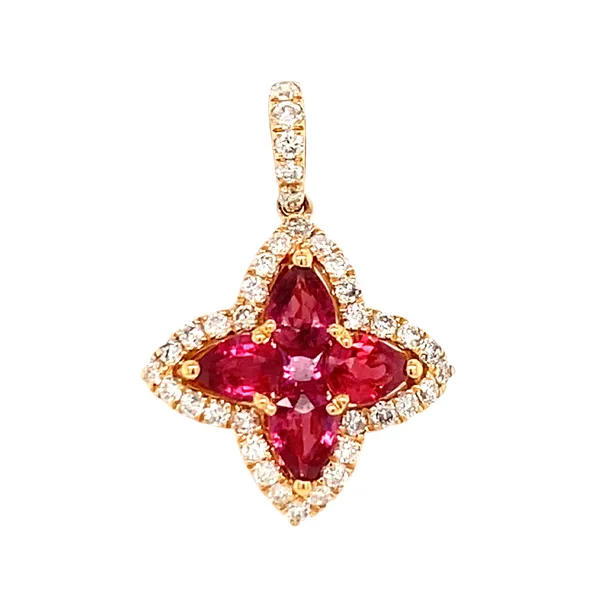 18K Rose Gold Ruby Pendant