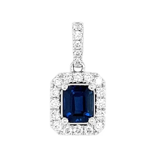 18K White Gold Sapphire Pendant