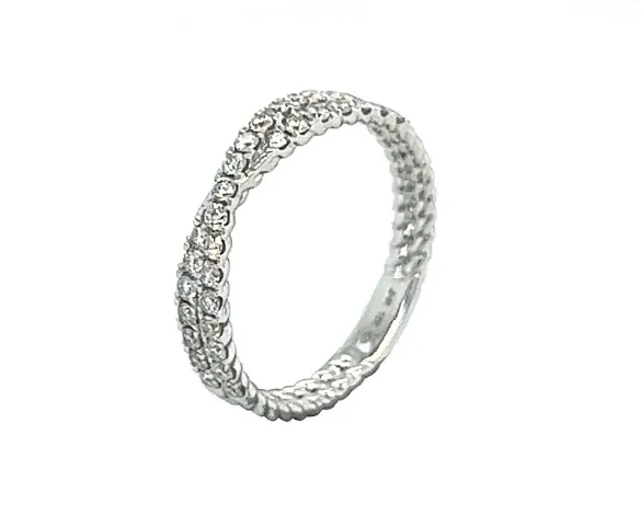 18K White Gold Diamond Band