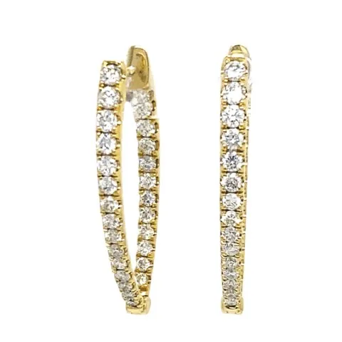 18K Yellow Gold Diamond Earrings