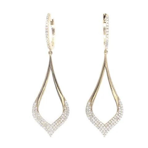 18K Yellow Gold Diamond Earrings