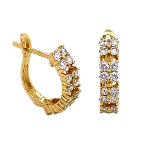 18K Yellow Gold Diamond Earrings