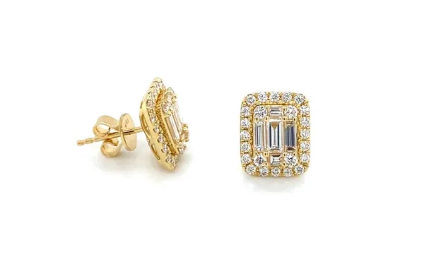 18K Yellow Gold Diamond Earrings
