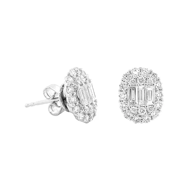 18K White Gold Diamond Earrings