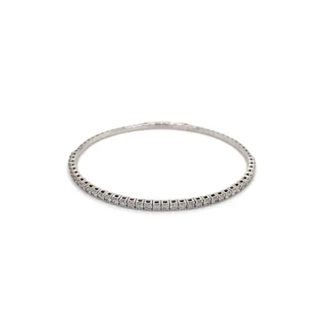 18K White Gold Diamond Bangle
