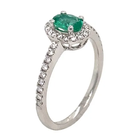 18K White Gold Emerald Ring