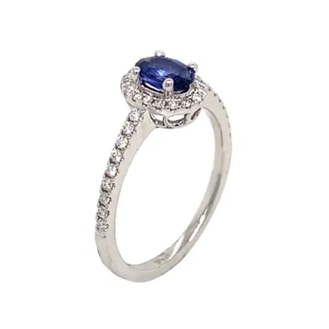 18K White Gold Sapphire Ring