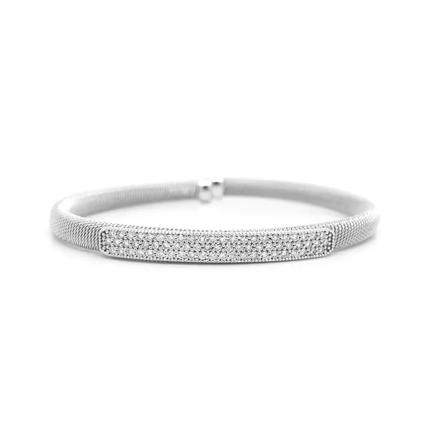 18K White Gold Diamond Bangle