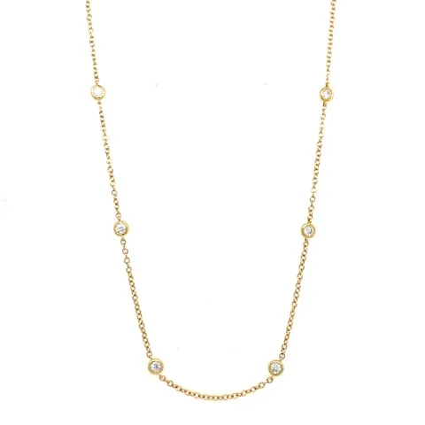 18K Yellow Gold Diamond Necklace