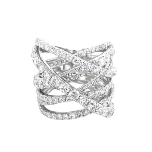 18K White Gold Diamond Band