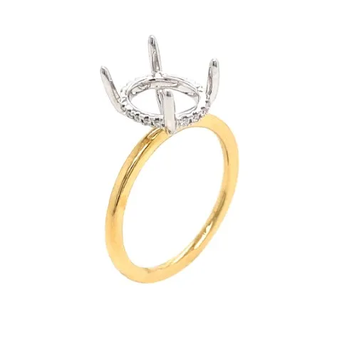 18K Two-Tone Gold Semi Mount Ring