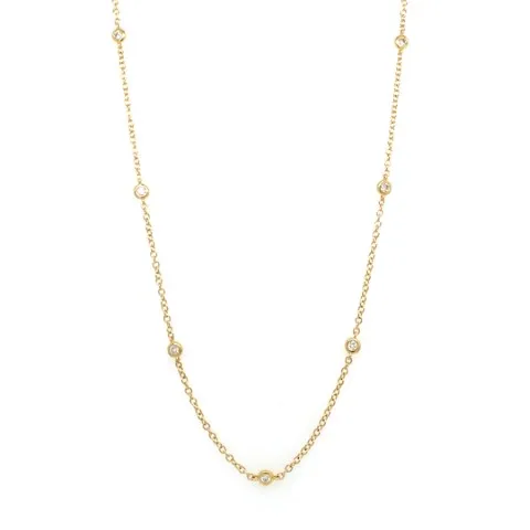 18K Yellow Gold Diamond Necklace