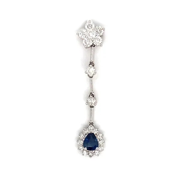 18K White Gold Sapphire Pendant