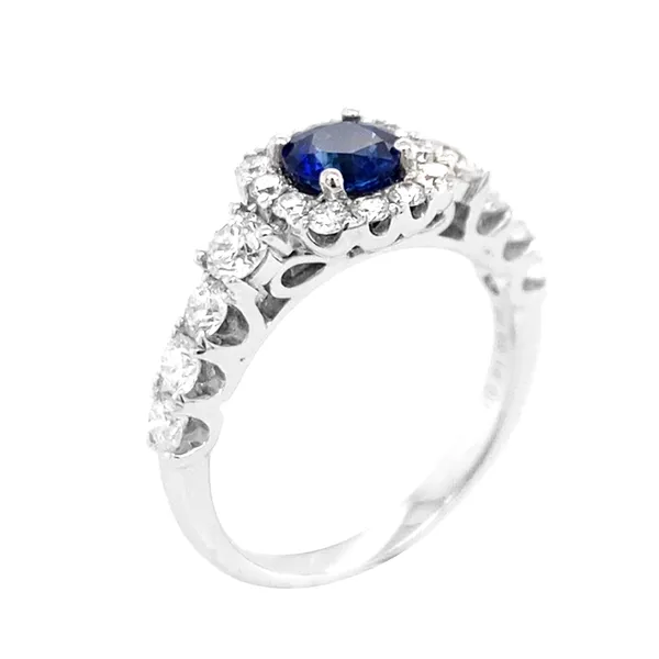 18K White Gold Sapphire Band