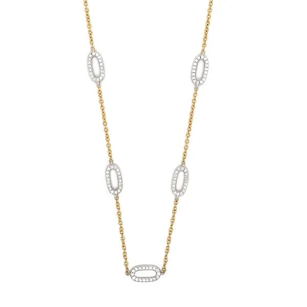 18K Two-Tone Gold Diamond Necklace