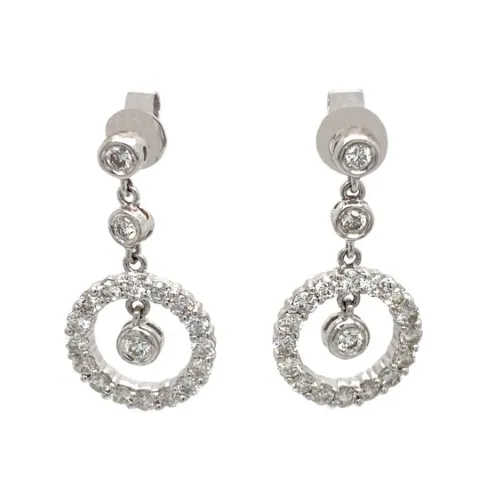 18K White Gold Diamond Earrings