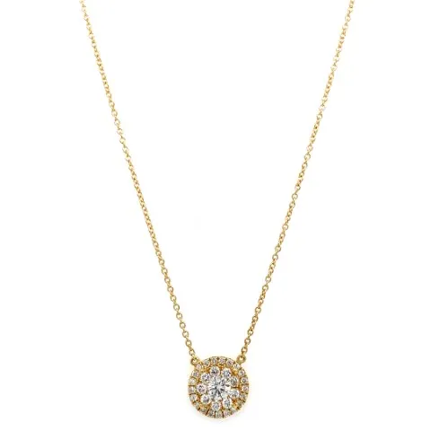 18K Yellow Gold Diamond Necklace