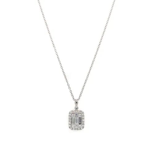 18K White Gold Diamond Necklace