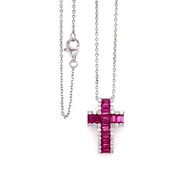 18K White Gold Ruby Necklace
